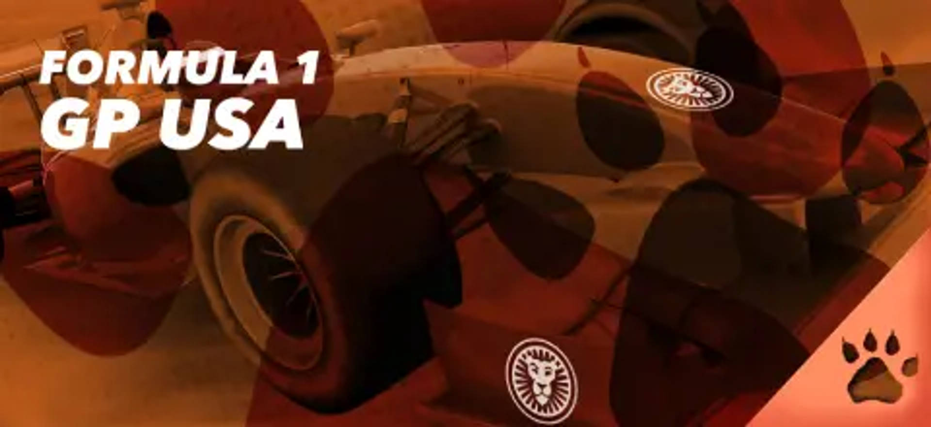 Fórmula 1 GP USA coche de carreras con el logo de la marca.