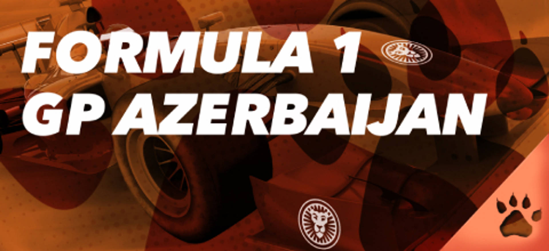 Fórmula 1 GP Azerbaiyán con coche de carreras en segundo plano.