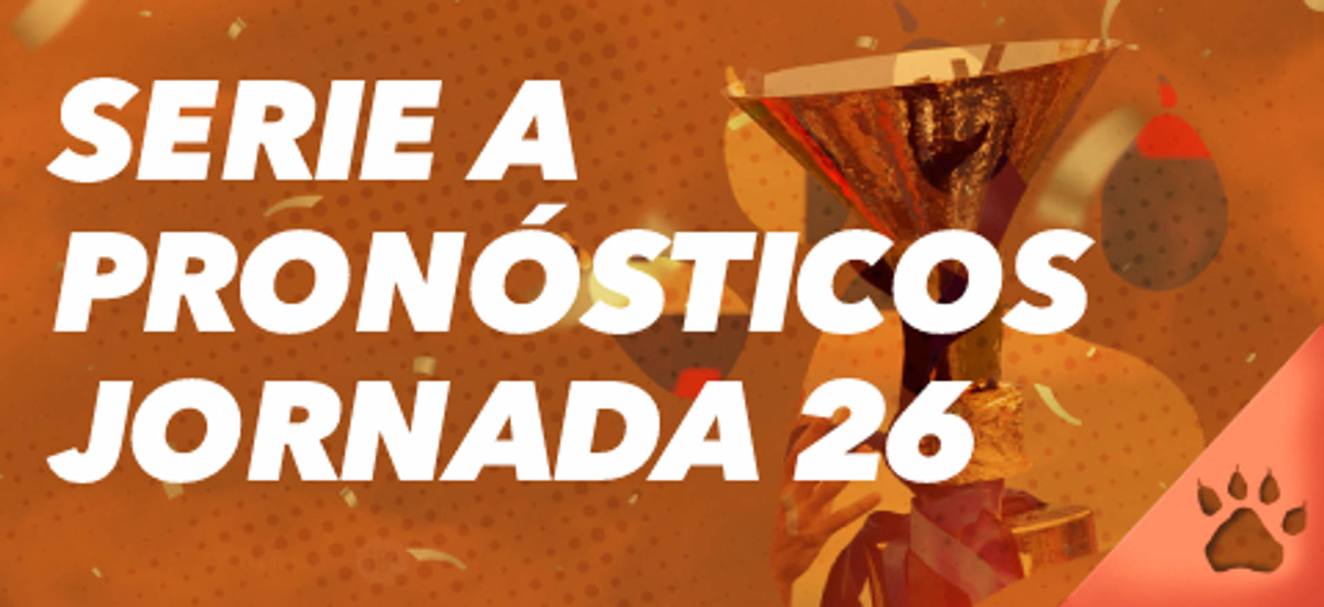 LeoPronóstico para la Jornada 26, con un trofeo dorado de fondo.